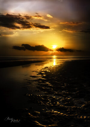 Lee Point golden sunrise on inlet